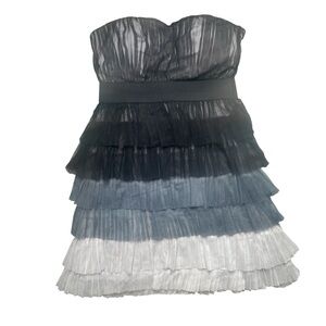 Wet Seal y2k black/grey strapless ombré tulle tiered mini dress indie sleeze M